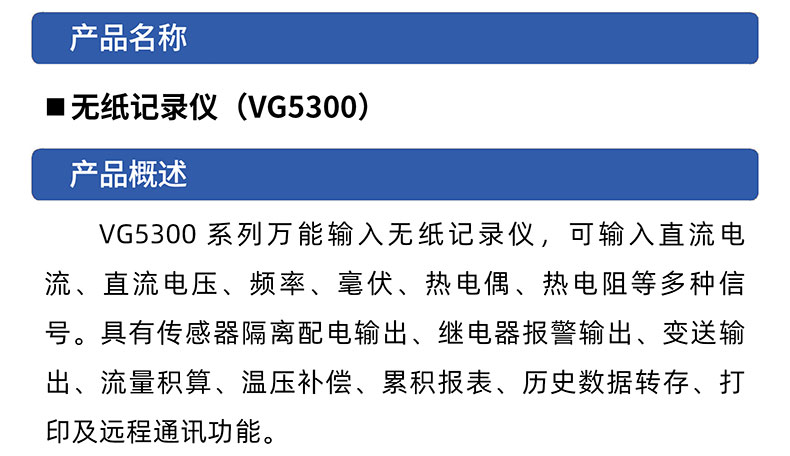 威格無紙記錄儀（VG5300）無紙萬能輸入，廠家直銷，品質(zhì)保障插圖1