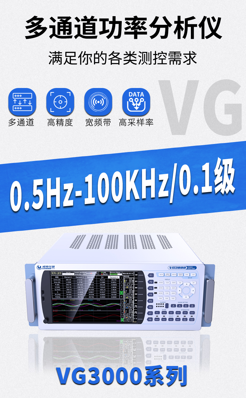 威格新品-VG3000系列多通道，多功能、高精度功率分析儀 廠家直銷 質(zhì)量保障插圖1