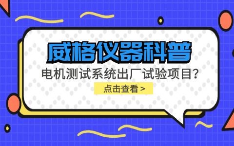 威格儀器-電機(jī)測(cè)試系統(tǒng)出廠試驗(yàn)項(xiàng)目有哪些？插圖